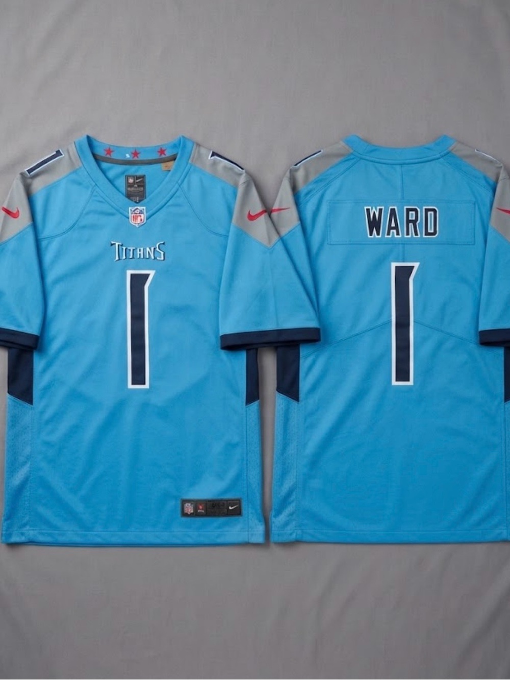 Nike NFL Tennessee Titans Ward #1 Light Blue Game Jersey - Men's XXL NWT